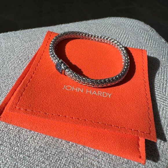 John Hardy Women's Classic Chain  6.5mm Icon Bracelet Sapphire Blue Gemstones - Picture 13 of 15